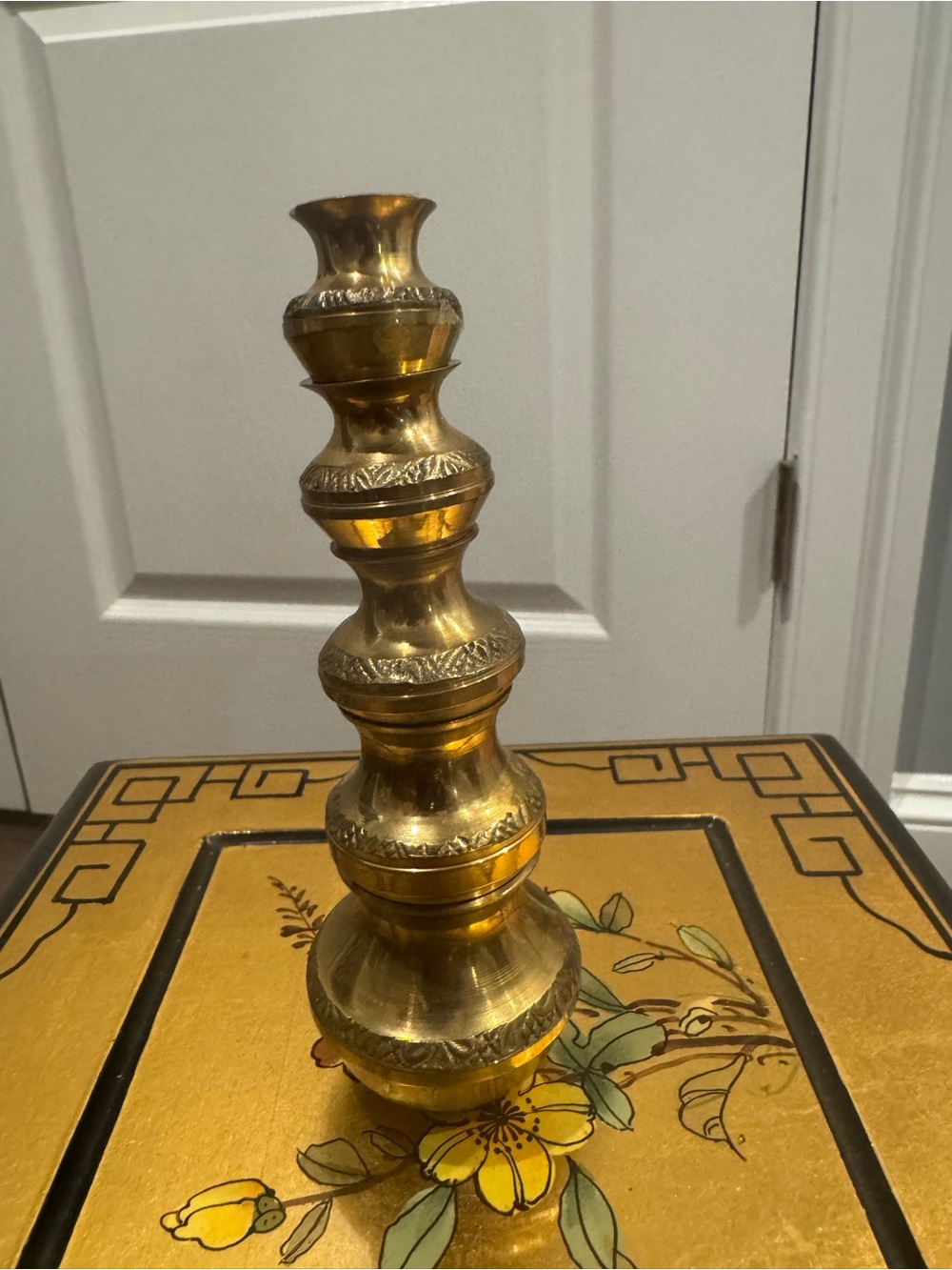 Vintage Brass 5-piece Minature Stacking Vessel Set Turkish Style